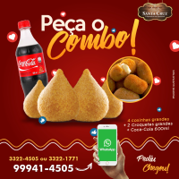 imagem de 4 Coxinha Grande + 2 Croquete Grande +1 Coca Cola 600ml